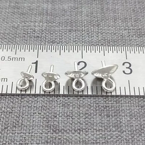 30 Stck. 925 Sterling Silber Tasse und Zapfen Bügel Tropfen für halbgebohrte Perle Perle - Bild 1 von 4