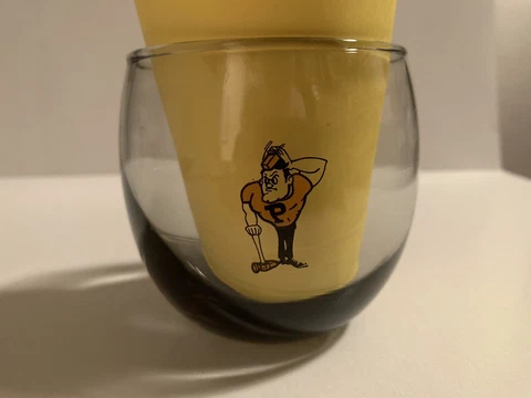 Purdue University Boilermakers Logo Purdue Pete Drinking Glass Smoked Glass Cover