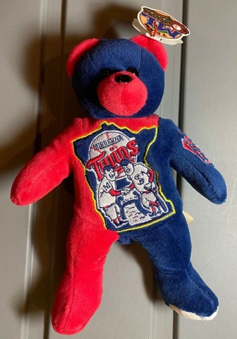MLB Minnesota Twins Bear Mascot Beanie Bear Plush Doll Very Rare Cover