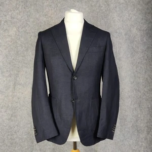 Chaqueta Canali Kei Talla 36R Azul Marino Lana Lino Abrigo Deportivo No Estructurado Reciente - Imagen 1 de 19