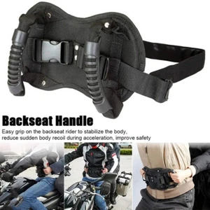 Reposabrazos de seguridad para asiento trasero de motocicleta negro correa de asiento ajustable ajuste universal - Imagen 1 de 19