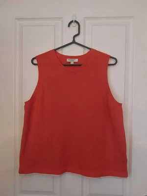 Autograph M&S 100% Cashmere Orange Sweater Vest Sleeveless Knit Size 16 - Image 1 of 4