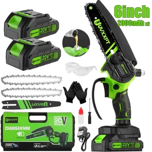 Mini Cordless Chainsaw whit 2 20V 2.0AH Battery +2 Chain 6-Inch Mini Pruning Saw - Picture 1 of 12