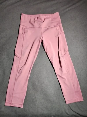 90 Degree By Reflex Pants Womens Large Pink Activewear Yoga Leggings Cropped - Image 1 of 4