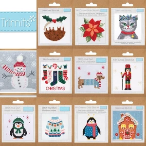 Trimits Counted Cross Stitch Kit Kits - Christmas Designs - Fun Festive Craft - Picture 1 of 31