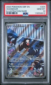 PSA 10 GEM MINT Houndour Obsidian Flames Illustration Rare Holo Pokemon 204/197 - Bild 1 von 2