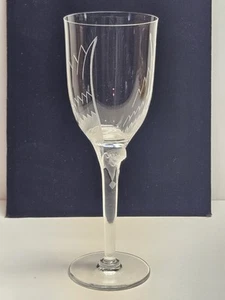 Signed Lalique "ANGE" Frosted & Engraved Winged Angel Champagne Or Wine Flute 8" - Picture 1 of 8