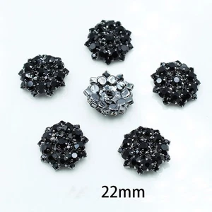 5pcs Flower Claw Rhinestone Button Snap Fastener Party Clothing Charm - Picture 1 of 6