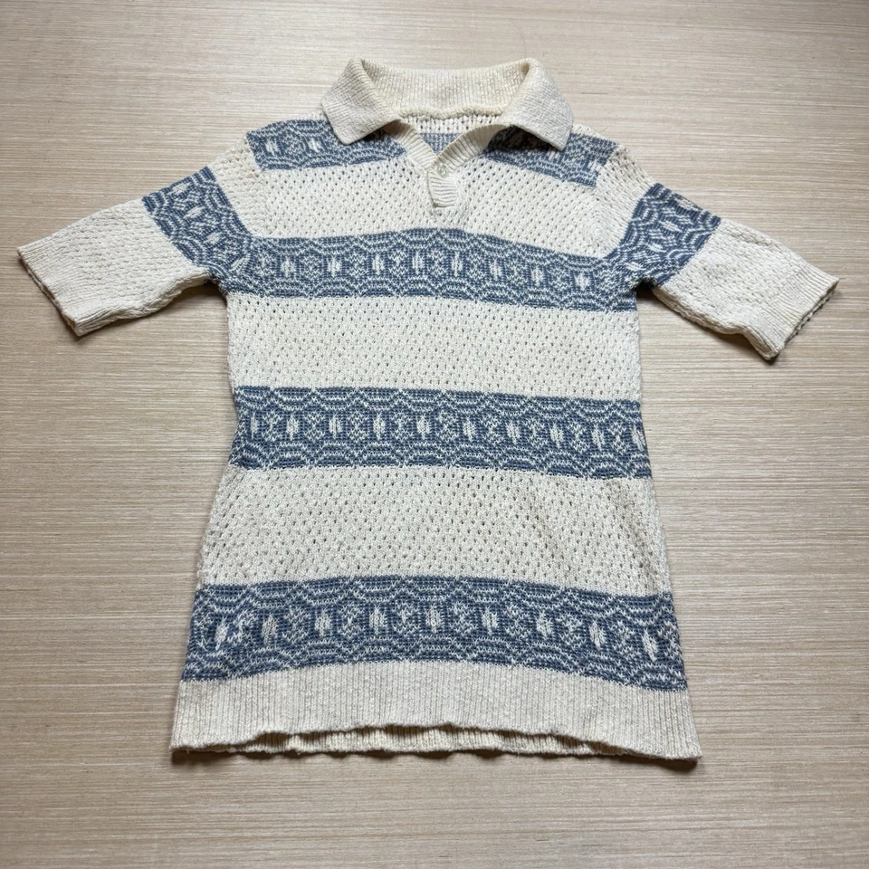 Camisa Polo Tejida Crochet Vintage Años 60 70 Paquete de Ratas Mobster Rockabilly XS Para Hombre’s Foto 1 de 4