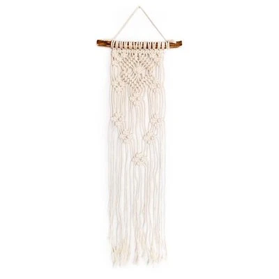 Kit da appendere a parete in macramè rovere massello - diamanti pizzo MWH013 - Immagine 1 di 3