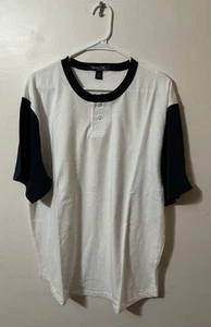 Men’s Baseball Shirt From Sport Tek By Port Authority, Size XL, White/Navy - Picture 1 of 5