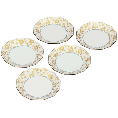 Set Di 5 Piatti Da Servire Kutani Yaki Ware Giapponesi Maneki Neko Yuko Nishida - Immagine 1 di 4