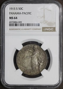 1915-S (MS64) Panama Pacific Commemorative Half Dollar 50C NGC - Pan Pac - Picture 1 of 4