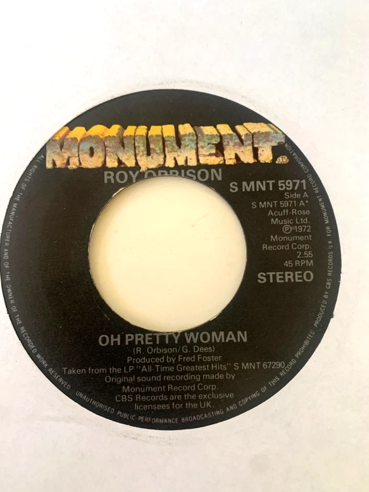 ROY ORBISON - OH PRETTY WOMAN / IT'S OVER   U.S. IMPORT VINYL 7" SINGLE - Image 1 of 2