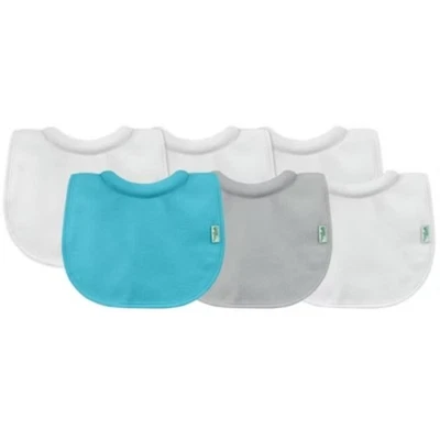 Baberos atractores de leche Green Sprouts Stay-Dry Aqua/Gris/Blanco - 6 unidades Foto 1 de 3