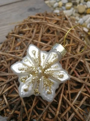 Pallina per albero di Natale fiocco di neve Zilia 6 punte oro palla di Natale... - Immagine 1 di 4