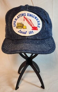 De Colección Legend Operating Engineers Local 181 Trucker Hat All-Denim Snapback Hecho en EE. UU. - Imagen 1 de 6