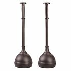 mDesign Compact Plastic Toilet Bowl Plunger, Cover Bathroom Set, 2 Pack - Bronze