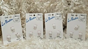 BUNNY LE BOUTON Vintage Pink/White Japan Rabbit 19mm x3 Buttons #248 LOT/4 - Picture 1 of 9