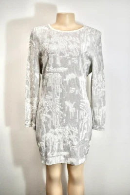 BALMAIN Pearl- Embellished white Knee length Dress Size 44 / 8 US On Sale jf - Image 1 of 4