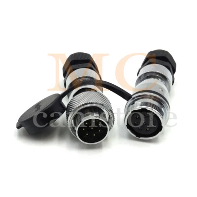 WS20 8 pin Circular Waterproof IP67 Connector,Aviation Cable Connector Plug  - Image 1 of 4
