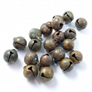 25 Stck. Messing Jingle Bells Vintage Runde Hohle Perlen Türkis Patina zum Selbermachen 366 - Bild 1 von 5