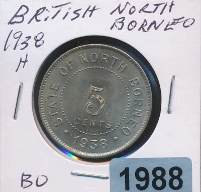 BRITISH NORTH BORNEO -5 CENTS - 1938-H - BU - #1988 - Image 1 of 2