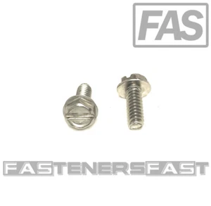 (50) 10-24x1/2 Edelstahl Schlitz Sechskant Scheibenkopf Maschinenschrauben 18-8 - Bild 1 von 6