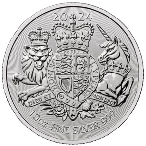 2024 U.K. 10 Pound Silver British Royal Arms .999 10 oz BU - Picture 1 of 2