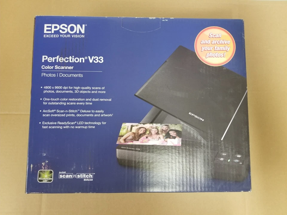 New in Box Epson Perfection V33 Flatbed Photo/Document Scanner - Image 1 of 4