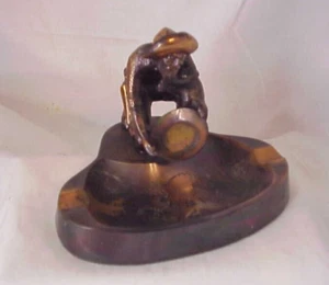 Alaska Copper Gold Nugget Panning Ashtray Prospector Miner Souvnier - Picture 1 of 5