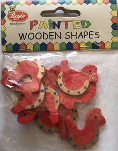 Bemalte rote hölzerne Entenform Verzierungen Kartenherstellung Scrapbooking Stck 10  - Bild 1 von 1
