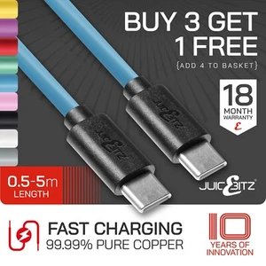 Extra Long USB/USB-C to Type C Fast Charger Cable for Samsung/iPhone 15 16/iPad - Picture 1 of 150