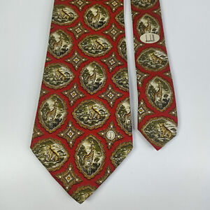 DUNHILL Men Silk Necktie Animals Print Tie Made in Italy