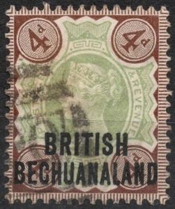 SG35 1891 4d BRITISH BECHUANALAND Gran Bretaña sellos sobreimpresos en negro - Imagen 1 de 2