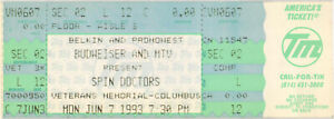 Vintage 1993 Spin Doctors Screaming Trees Unused Concert Ticket Stub Columbus OH