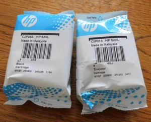 25-499 2 neue Tintenpatronen Original HP Hewlett Packard 62 XL Black & Tri Color - Bild 1 von 4