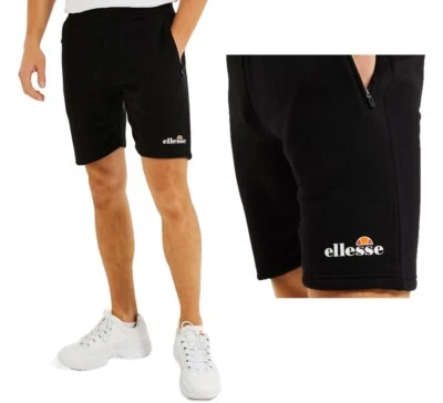 Pantalones Cortos Ellesse Malvito Para Hombre Correr Negros Algodón Cremallera Bolsillo Medio Pantalón Corto Nuevo Foto 1 de 4