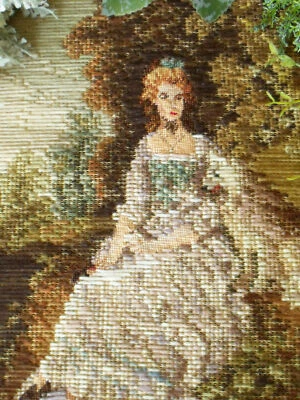 Beautiful Elegant Blond Hair Lady Tramme Needlepoint Canvas Tapestry - Image 1 of 4