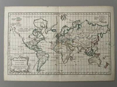 Mappe-Monde 1786 Didier Robert de Vaugondy  -  Antique World Map  - Image 1 of 4