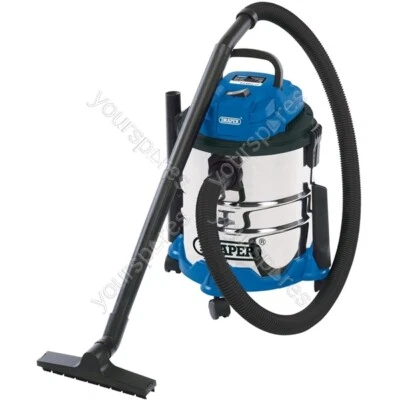 Draper 230V Wet and Dry Vacuum Cleaner with Stainless Steel Tank, 20L, 1250W - Image 1 of 4