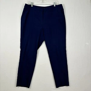 Chico's Black Label Women's Ankle Pants Size 2 Navy Slacks Flat Front Stretch - Picture 1 of 18