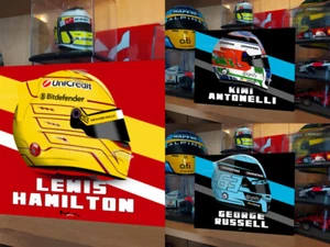 Casco F1 2025 F1 letrero de metal Hamilton Russell Antonelli arte regalo F1 - Imagen 1 de 5