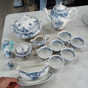 13 Stck. Villeroy & Boch VALERIA TRANSFERWARE KAFFEEKANNE BLAU WILETTE - Bild 1 von 6