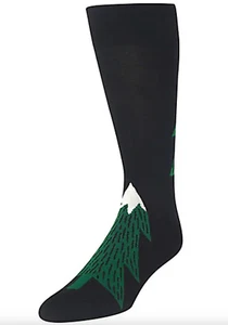 Hot Sox Weihnachtssocken Tannenbäume schwarz grün Urlaub Strumpf Stuffers - Bild 1 von 4
