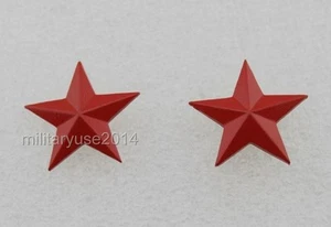 Pair of Vietnam War Chinese Army PLA Cap Badge Red Star - Picture 1 of 4