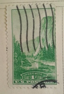 Yosemite 1 Cent Stamp US Postage Green Rare Half Dome - Picture 1 of 4