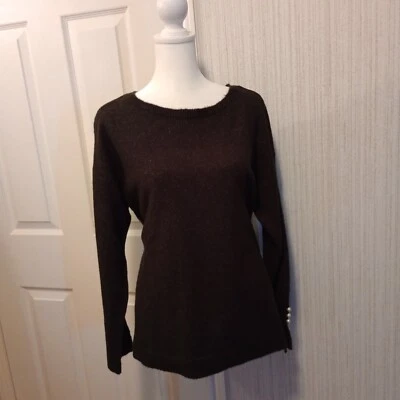 Suéter Spense Para Mujer Elegante Talla L Carbón Pullover Perlas Aberturas Preppy Nuevo Con Etiquetas Foto 1 de 4