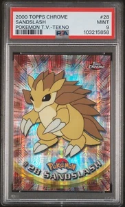 2000 Pokemon Sandslash Topps Tekno Chrome Series 1 #28 PSA 9 MINT - Picture 1 of 1
