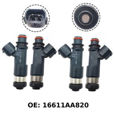 Set of 4 Black Fuel Injector for 16611AA820 Subaru Forester 2011-2015 H4 2.5L Foto 1 de 4